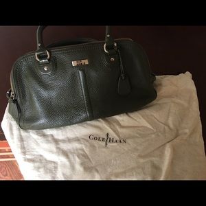 Cole Haan olive green leather satchel bag